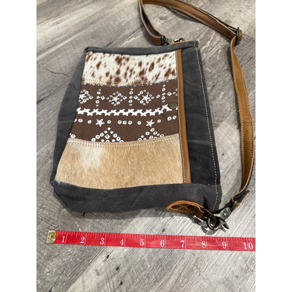 Western Cowhide Patchwork Shoulder Bag Crossbody … - image 4